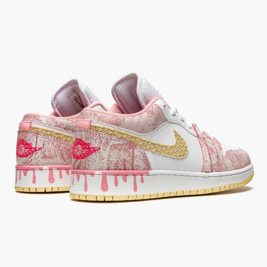 Air Jordan 1 Low Se Gs Paint Drip Arctic Punch