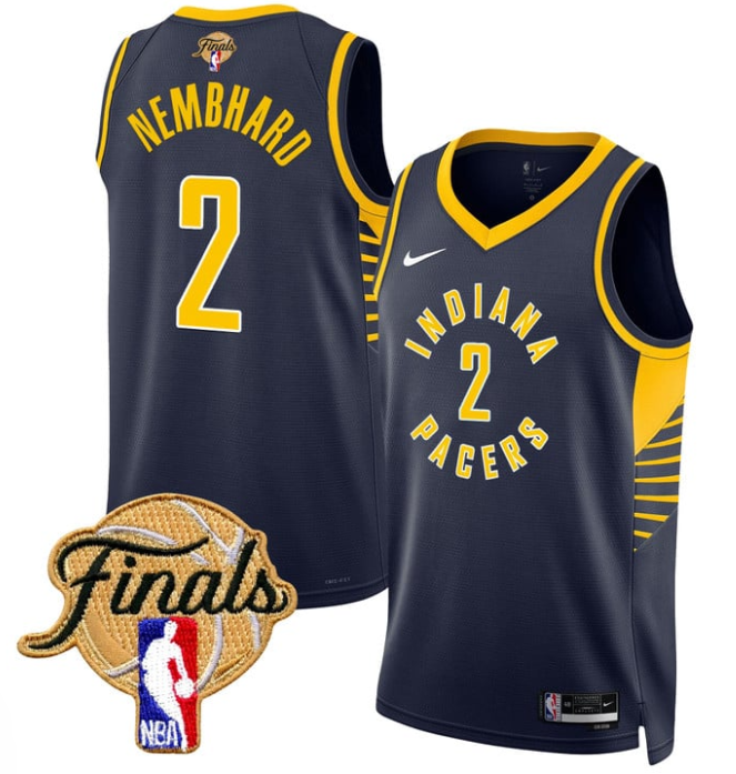 Andrew Nembhard Jersey #2 Indiana Pacers 2025 Finals Swingman Stitched Black Gold