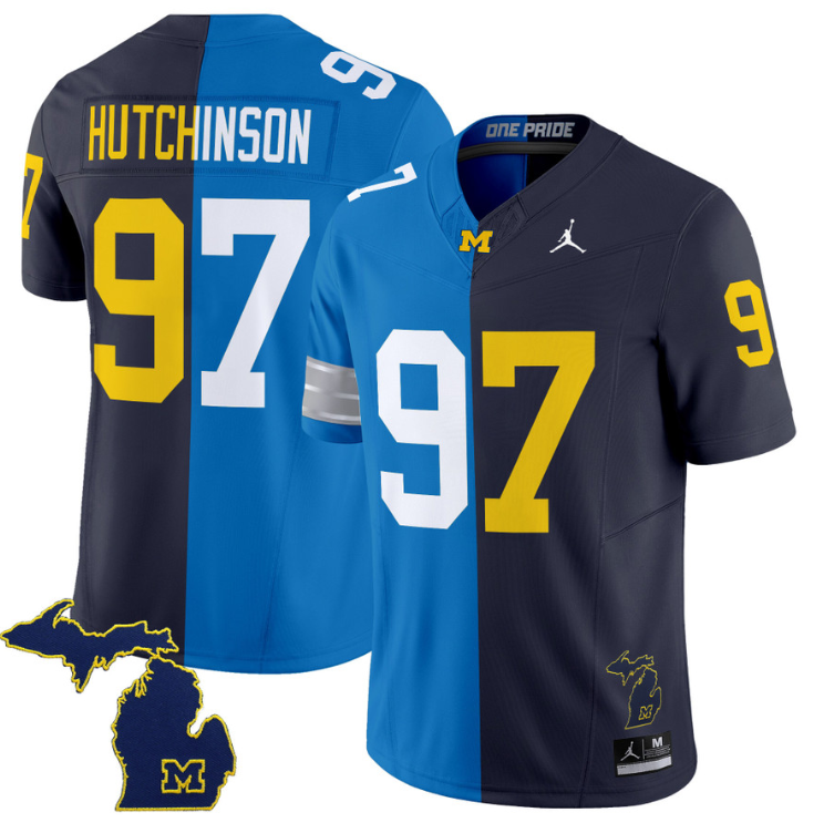 Aidan Hutchinson Jersey #97 Michigan Wolverines Split Vapor Limited Football