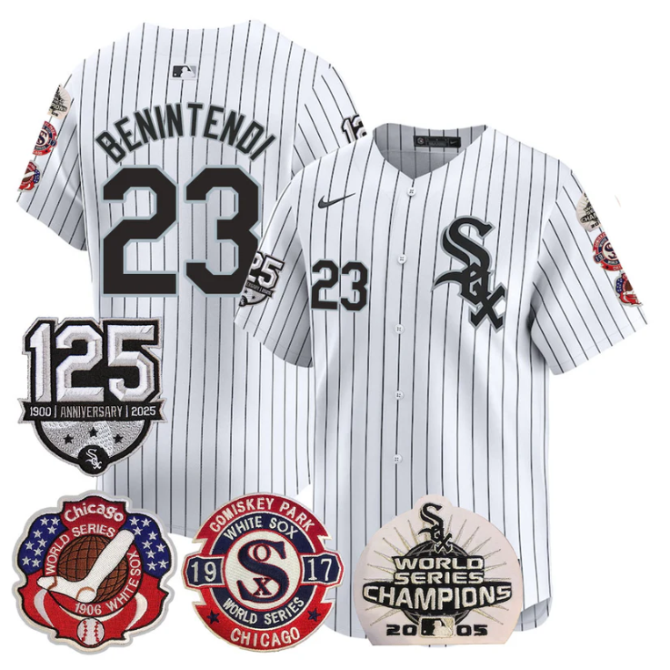 Andrew Benintendi Jersey #23 Chicago White Sox 125th Anniversary World Series Champions White