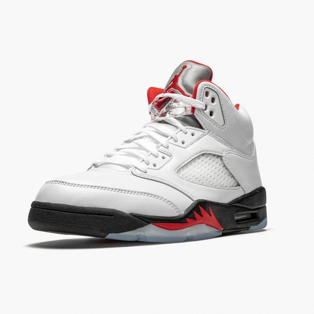 Air Jordan 5 Retro Fire Red Silver Tongue