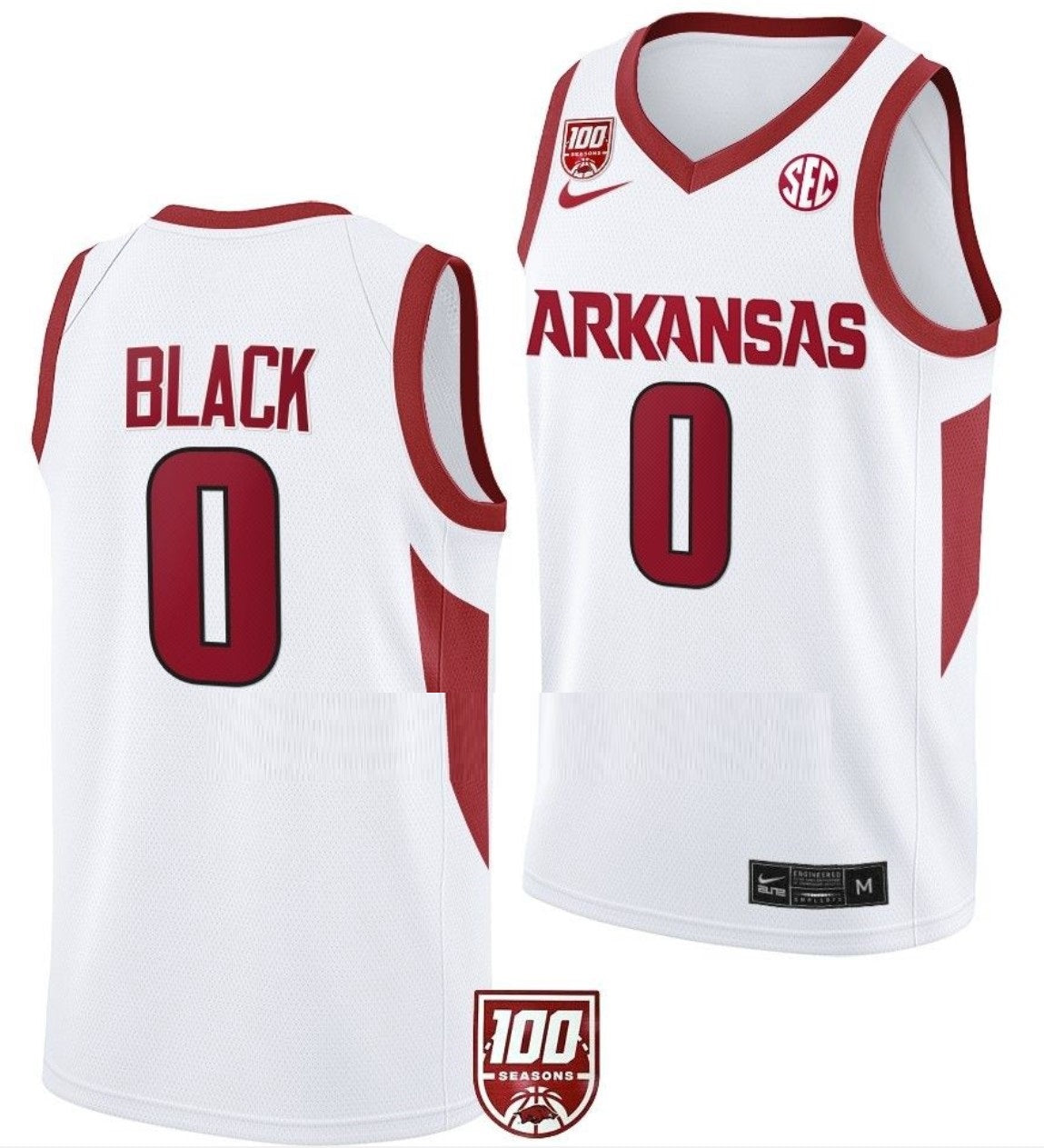 Anthony Black Jersey Arkansas Razorbacks College Basketball 100 Season #0