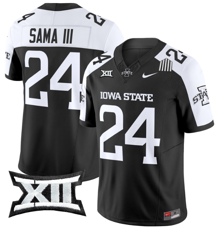 Abu Sama III Jersey #24 Iowa State Cyclones Vapor Limited College Football Stitched Black Alternate