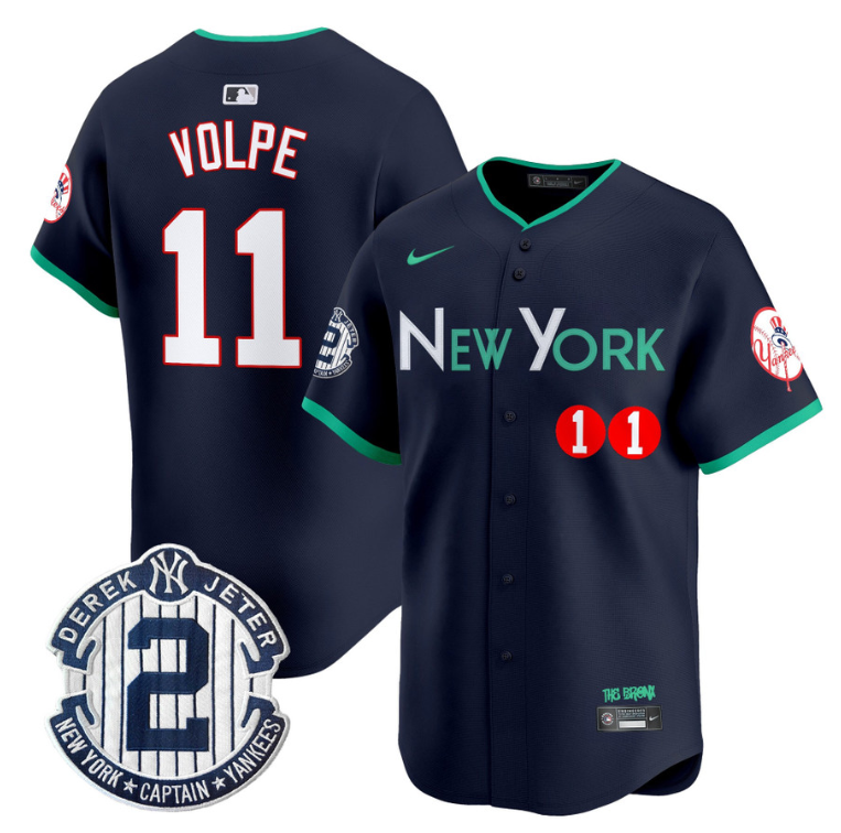 Anthony Volpe Jersey #11 New York Yankees City Connect Vapor Premier Limited Stitched Navy