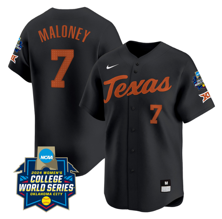 Ashton Maloney Jersey #7 Texas AM Aggies 2024 College World Series Patch Vapor Premier Limited NCAA Baseball Stitched Black