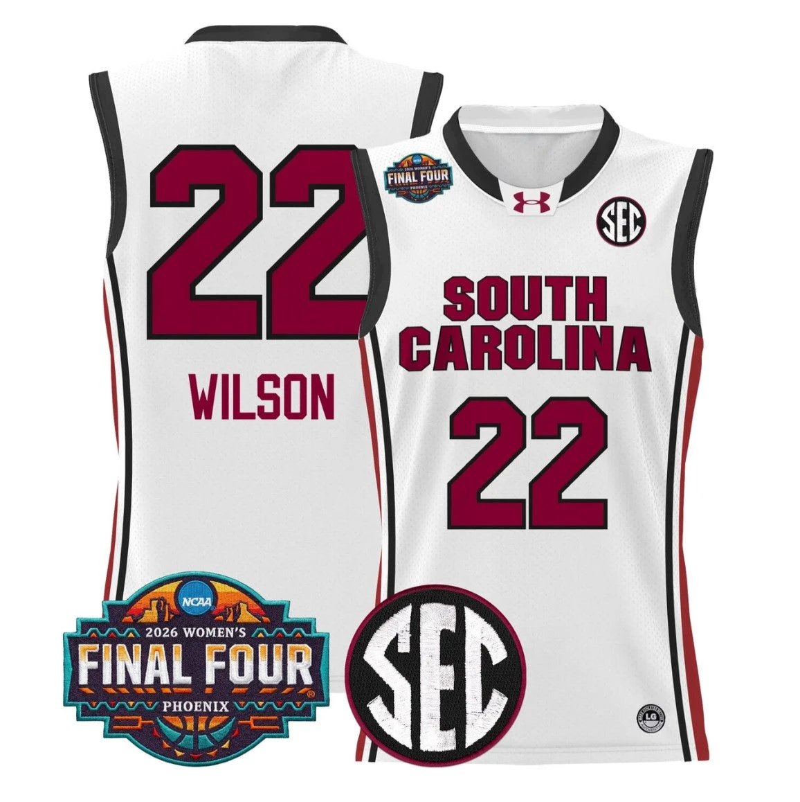 A'ja Wilson Jersey #22 South Carolina 2026 Final Four Stitched White