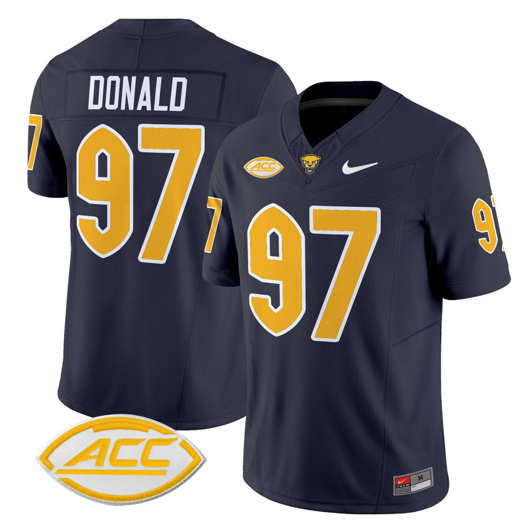 Aaron Donald Jersey #97 Pittsburgh Panthers 2025 Limited Stitched Navy