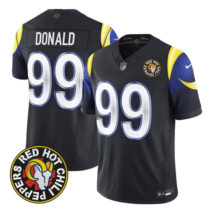 Aaron Donald Jersey #99 Red Hot Chili Peppers Patch Vapor Limited Stitched