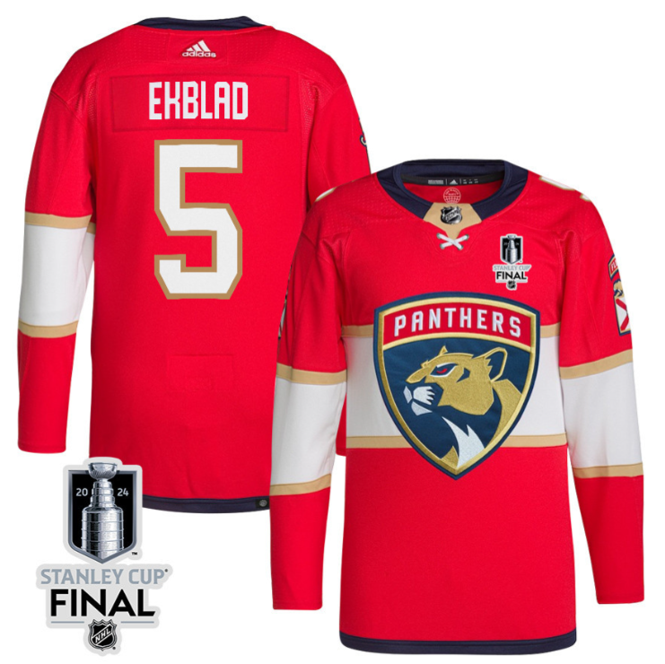Aaron Ekblad 5 Florida Panthers 2024 STANLEY CUP Final Home Breakaway Jersey Men, Red