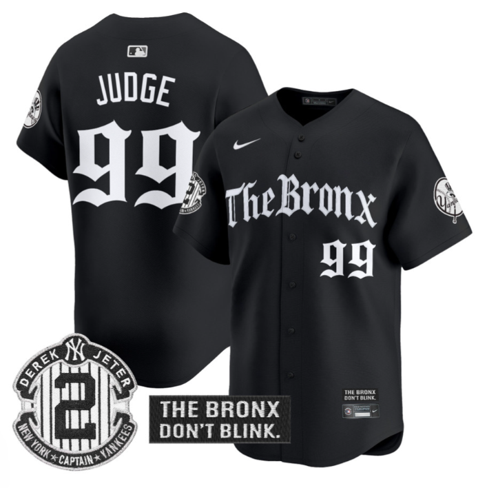 Aaron Judge Jersey #99 Yankees The Bronx Gothic Ink Drop Edition Stitched Black