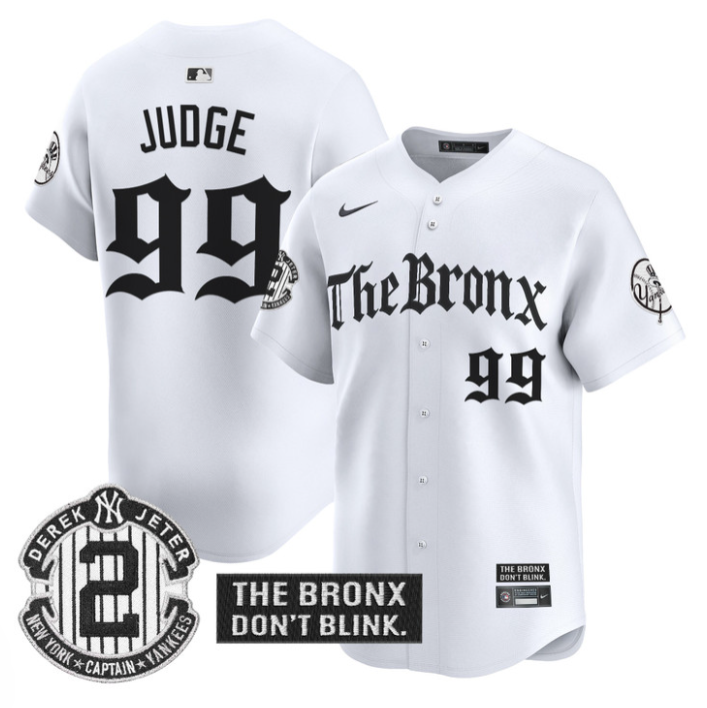 Aaron Judge Jersey #99 Yankees The Bronx Gothic Ink Drop Edition Stitched White