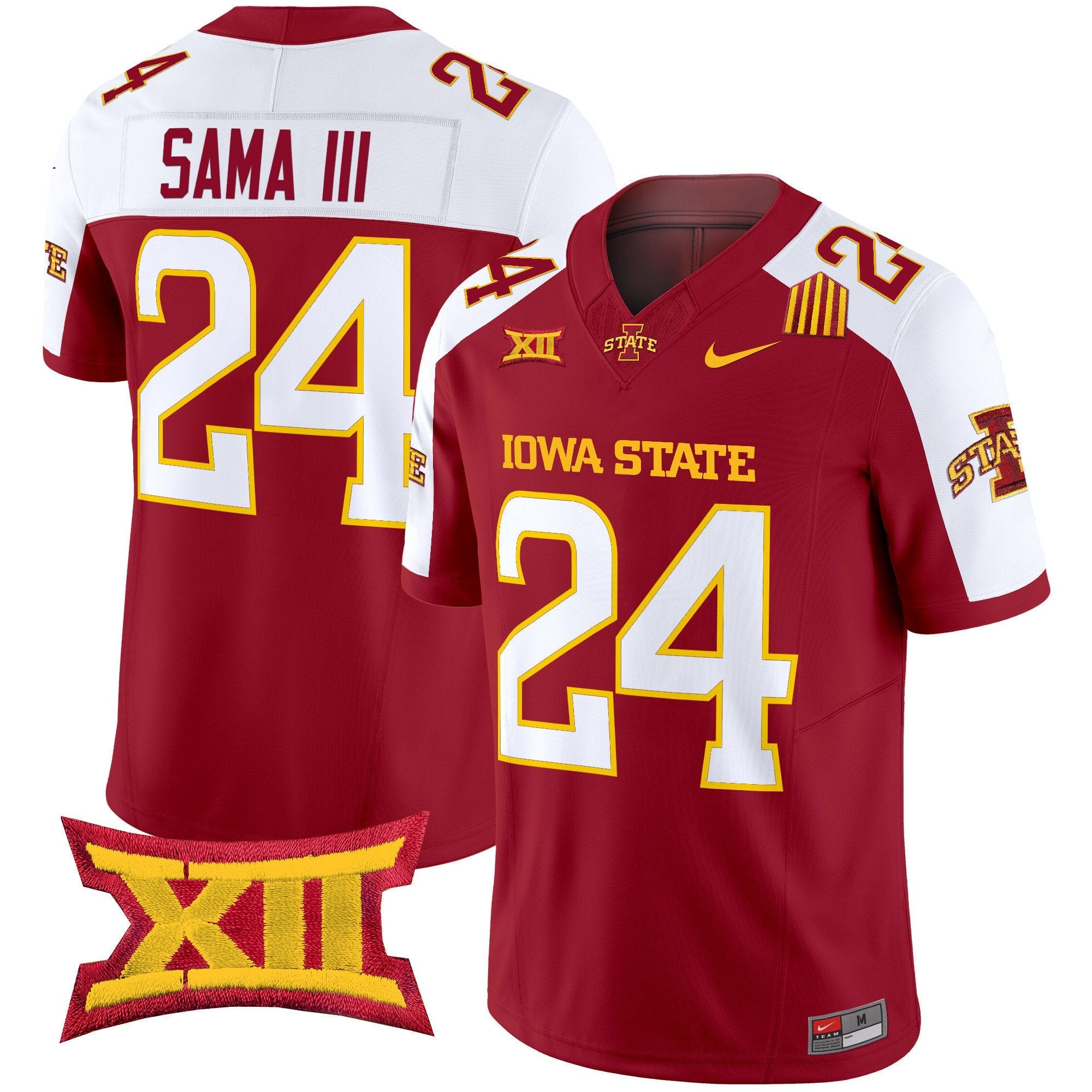 Abu Sama III Jersey #24 Iowa State Cyclones 2025 Stitched Cardinal Alternate