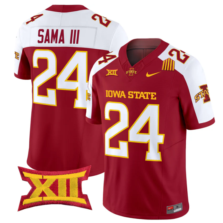 Abu Sama III Jersey #24 Iowa State Cyclones 2025 Limited Stitched Cardinal Alter