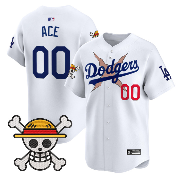 Ace Jersey #00 Los Angeles Dodgers One Piece 2025 Vapor Limited Stitched White