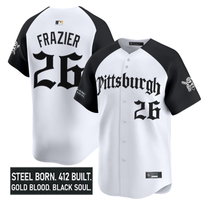 Adam Frazier Jersey #26 Pittsburgh Pirates Gothic Steel City Stitched