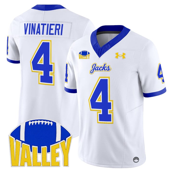 Adam Vinatieri Jersey #4 South Dakota State Jackrabbits 2025 Stitched White
