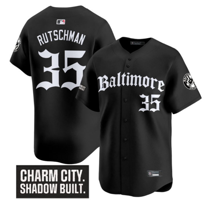 Adley Rutschman Jersey #35 Baltimore Orioles Gothic Harbor Edition Black
