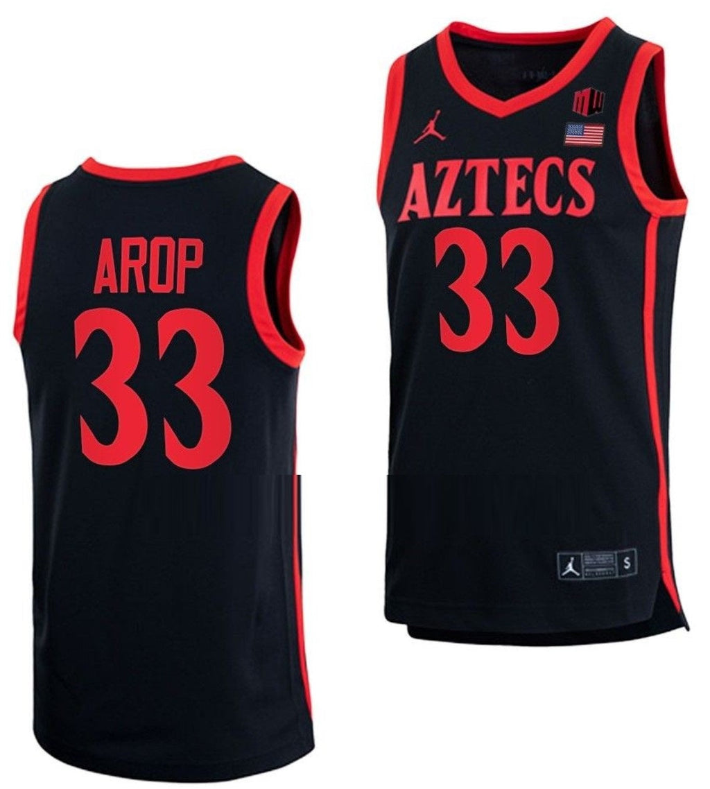 Aguek Arop Jersey San Diego State Aztecs College Basketball Black #33