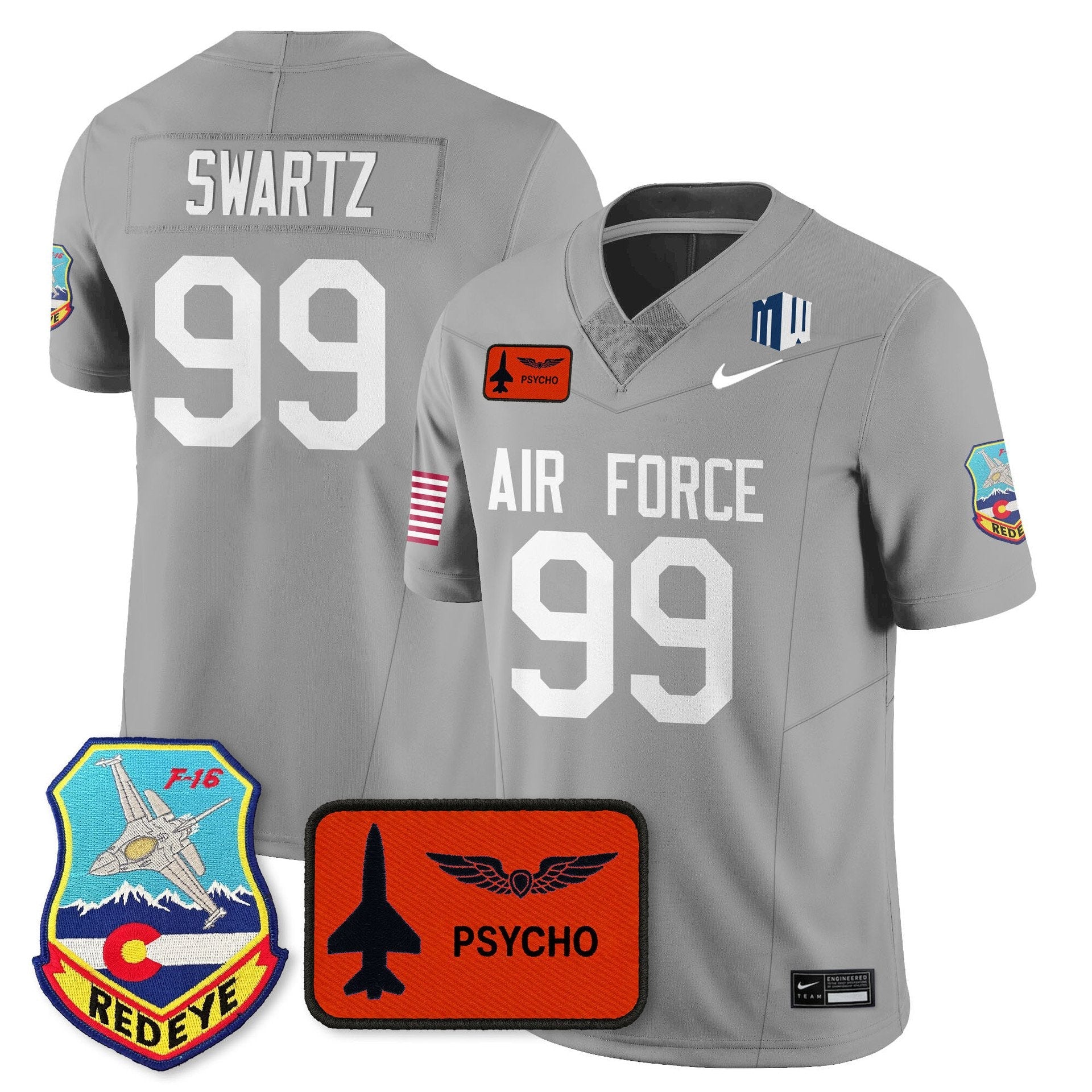 Aidan Swartz Jersey #99 Air Force 2025 Honor F-16 Stitched 140th Wing