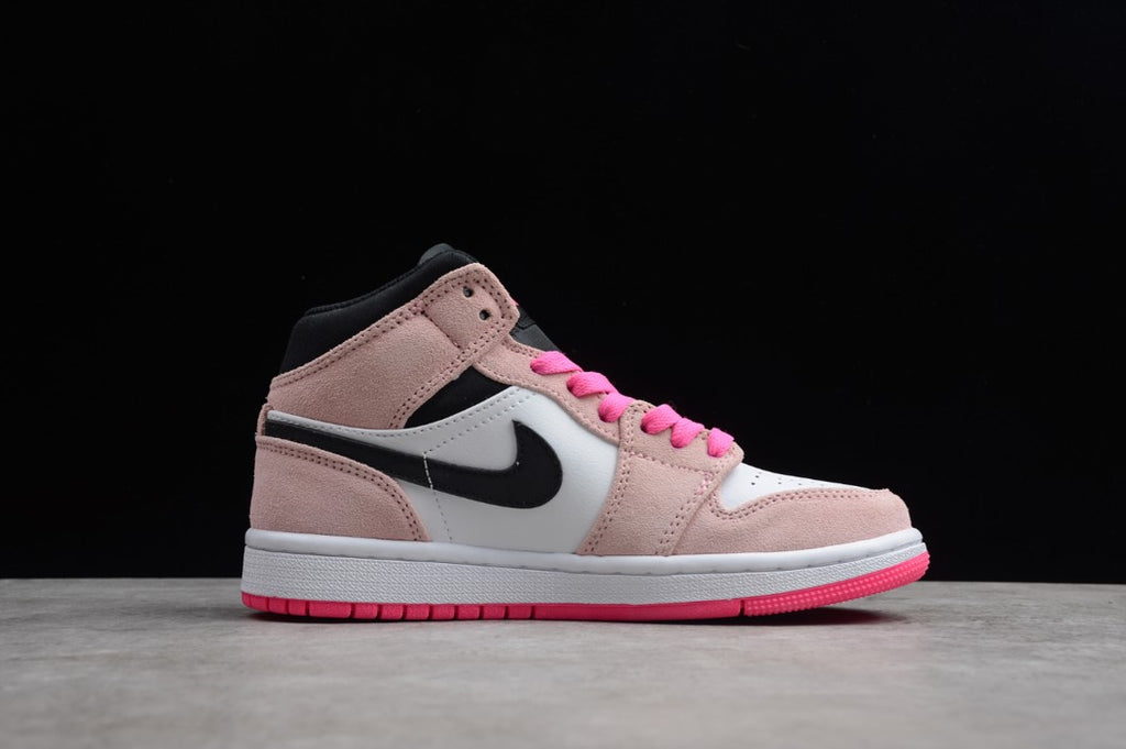 Air Jordan 1 GS Mid Pink Quartz Black
