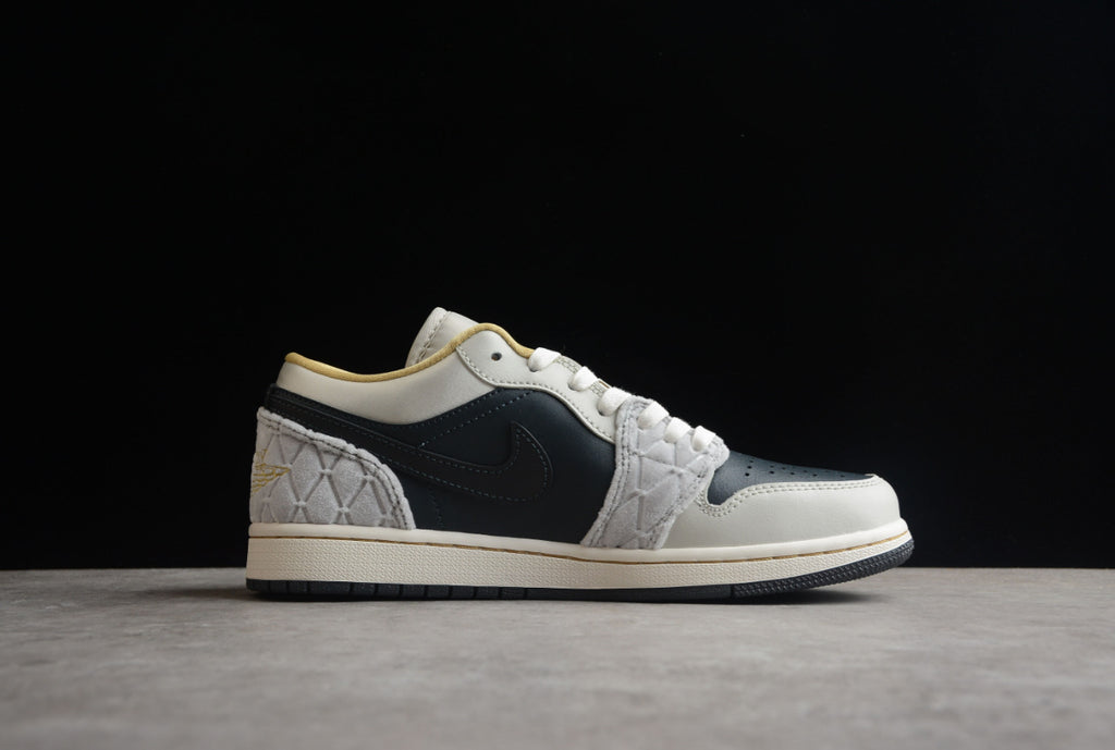 Air Jordan 1 Low Black Gray Satin