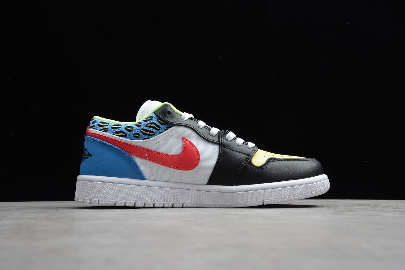 Air Jordan 1 Low Colored Eggs Black Yellow and Blue