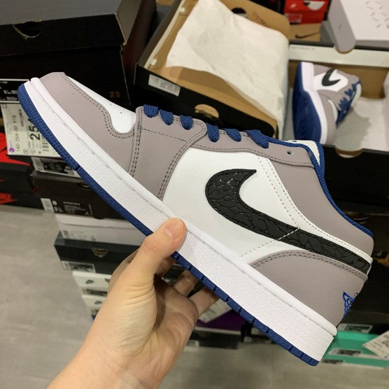 Air Jordan 1 Low Grey Blue Snake Print