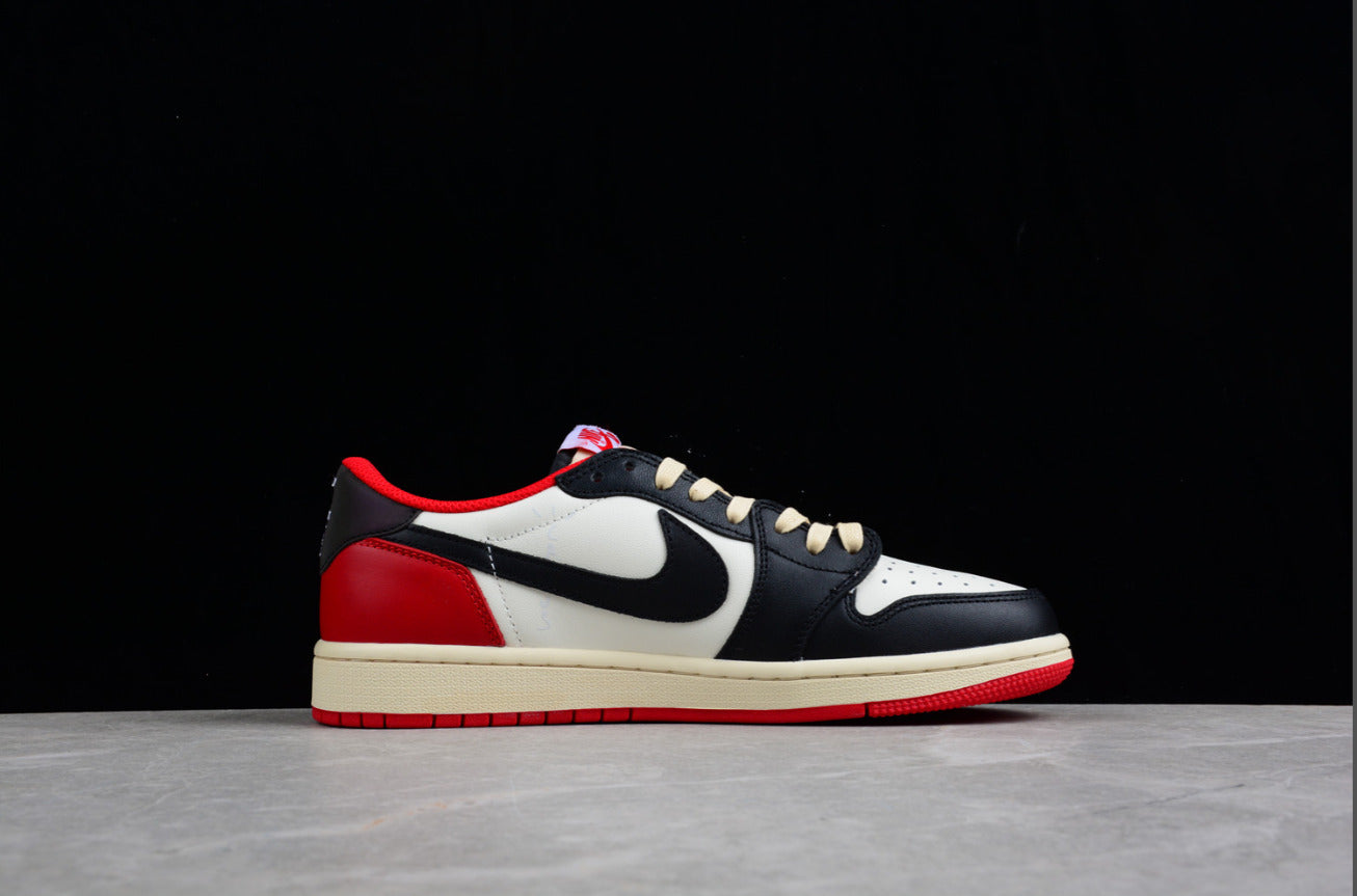Air Jordan 1 Low Joint Barb Black And White Red