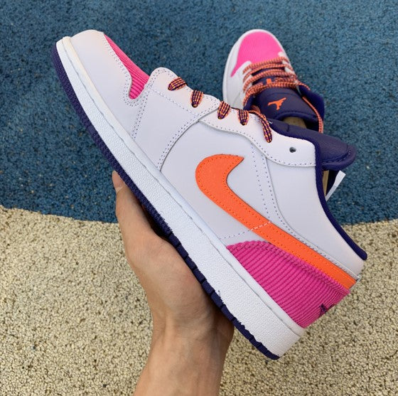 Air Jordan 1 Low Pink Blue Orange Flannel