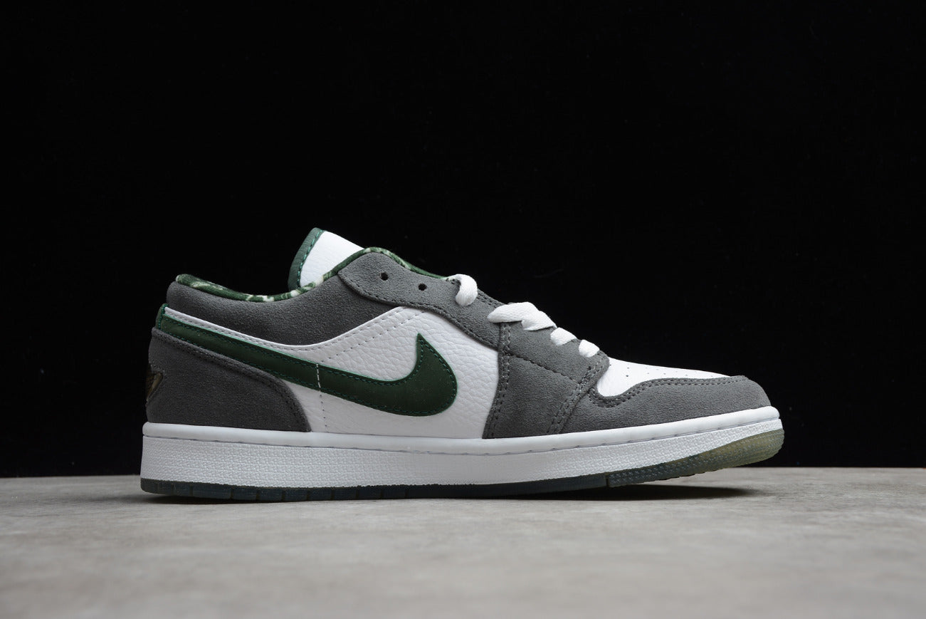 Air Jordan 1 Low Suede Grey Green