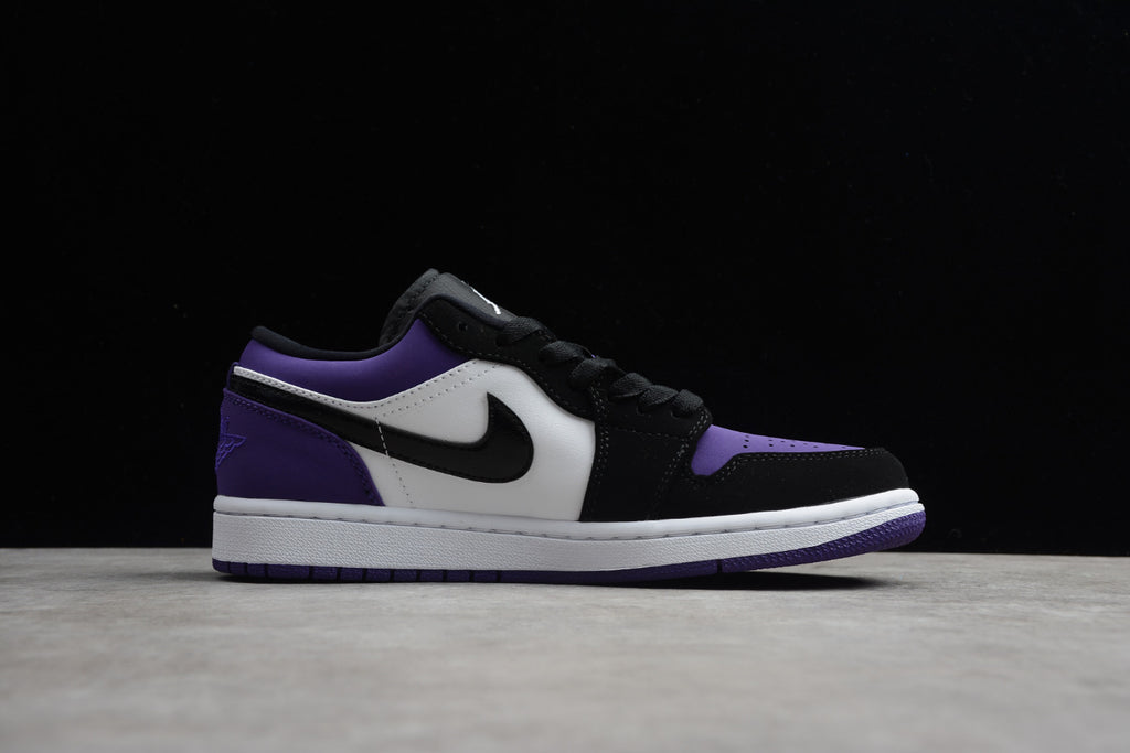 Air Jordan 1 Low Top Black Purple Toe