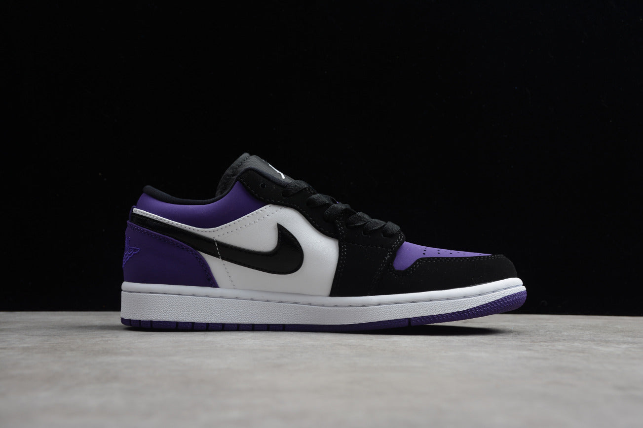 Air Jordan 1 Low Top Black Purple Toe