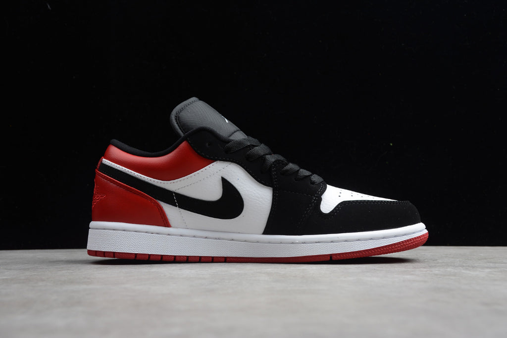 Air Jordan 1 Low Top Black Red Toe