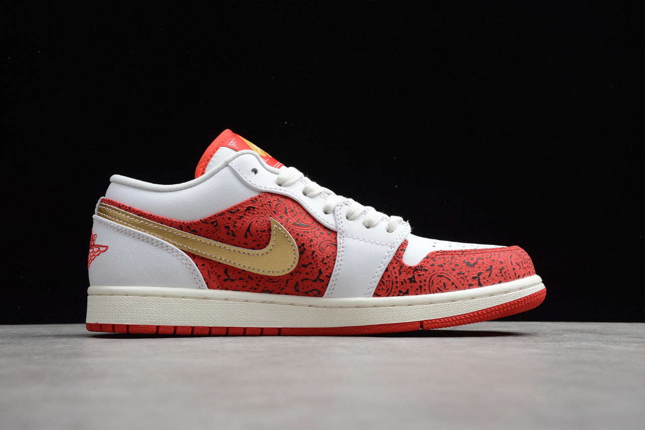 Air Jordan 1 Low White Red Poker