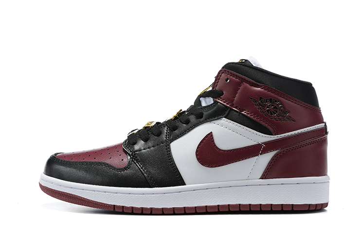 Air Jordan 1 Mid Black Dark Beetroot