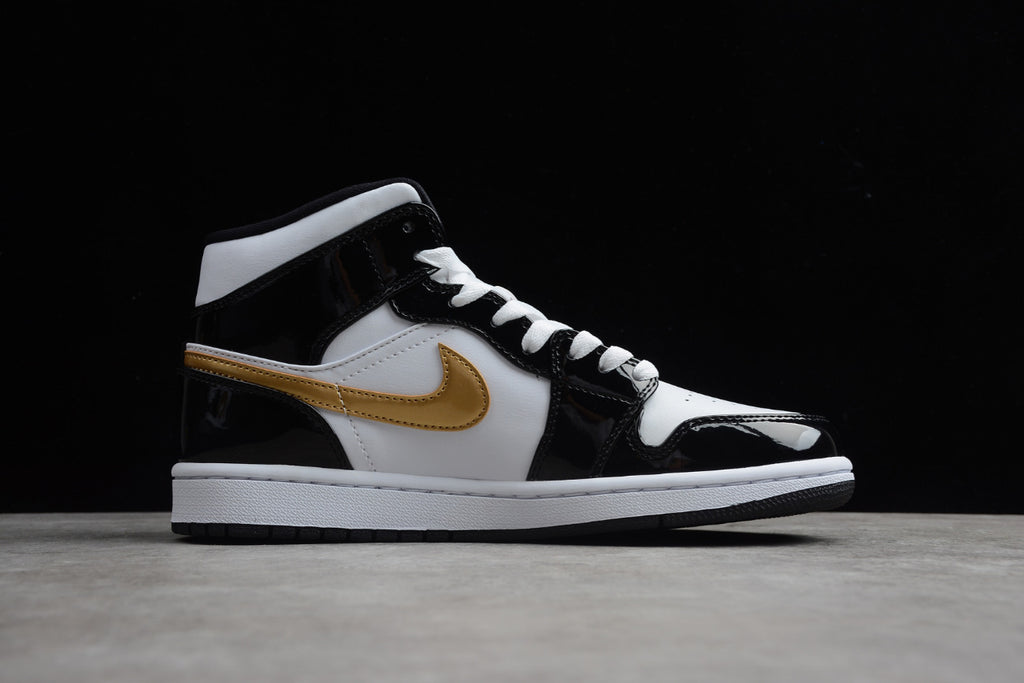 Air Jordan 1 Mid Black Gold Toe