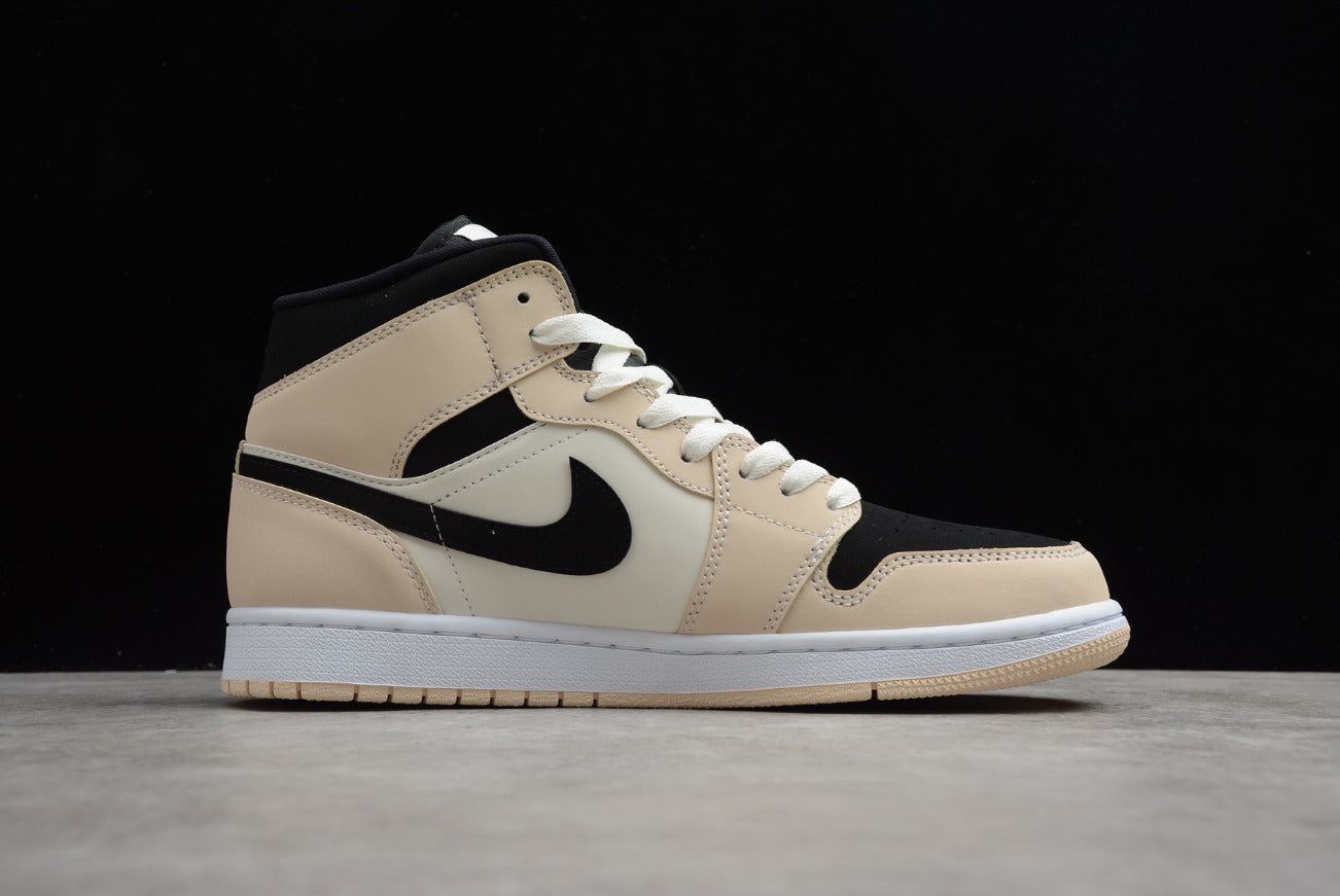 Air Jordan 1 Mid Black Grey Milk Tea