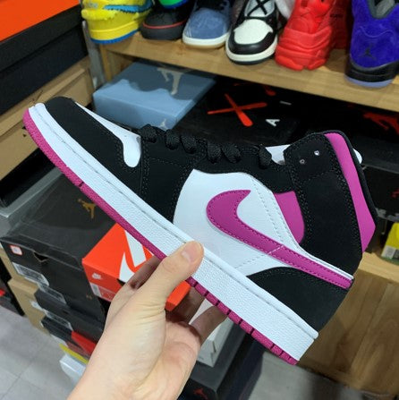 Air Jordan 1 Mid Black Purple White