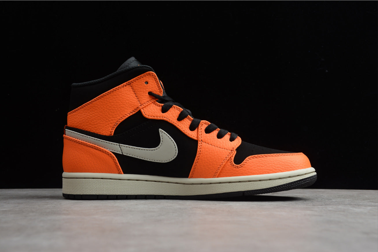 Air Jordan 1 Mid Buckled Black Orange
