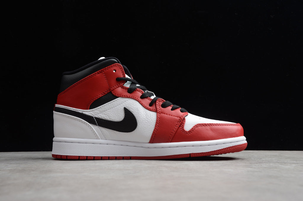 Air Jordan 1 Mid Chicago White Heel