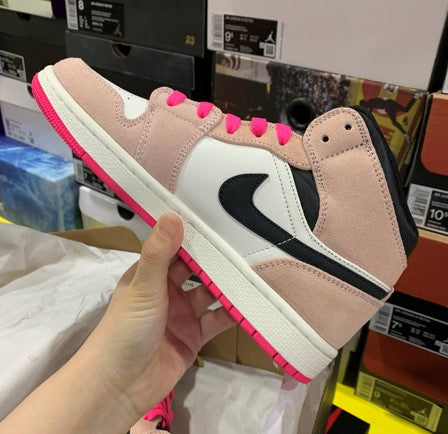 Air Jordan 1 Mid Crimson Tint Black And White Powder