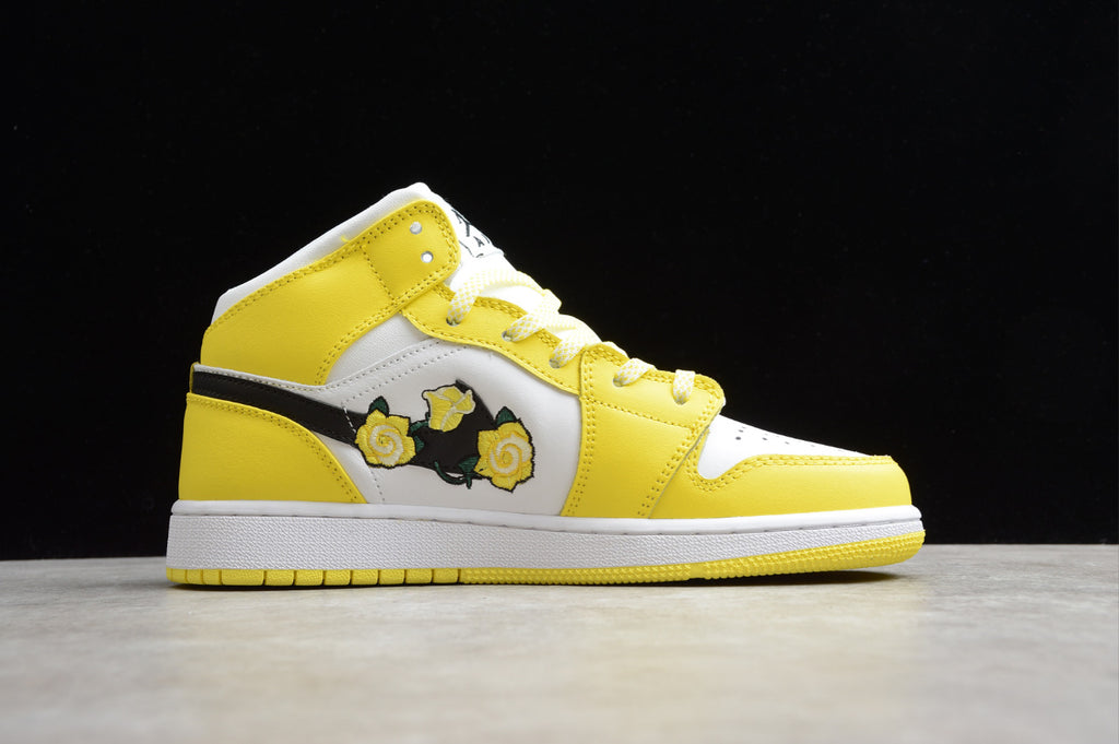 Air Jordan 1 Mid Dynamic Yellow Floral