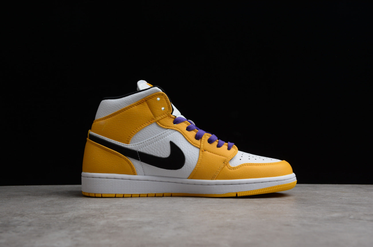 Air Jordan 1 Mid Lakers Yellow Purple