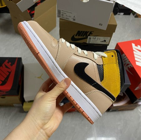 Air Jordan 1 Mid Light Pink Orange Milk Tea