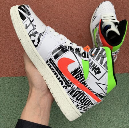 Air Jordan 1 Mid Mandarin Duck Graffiti
