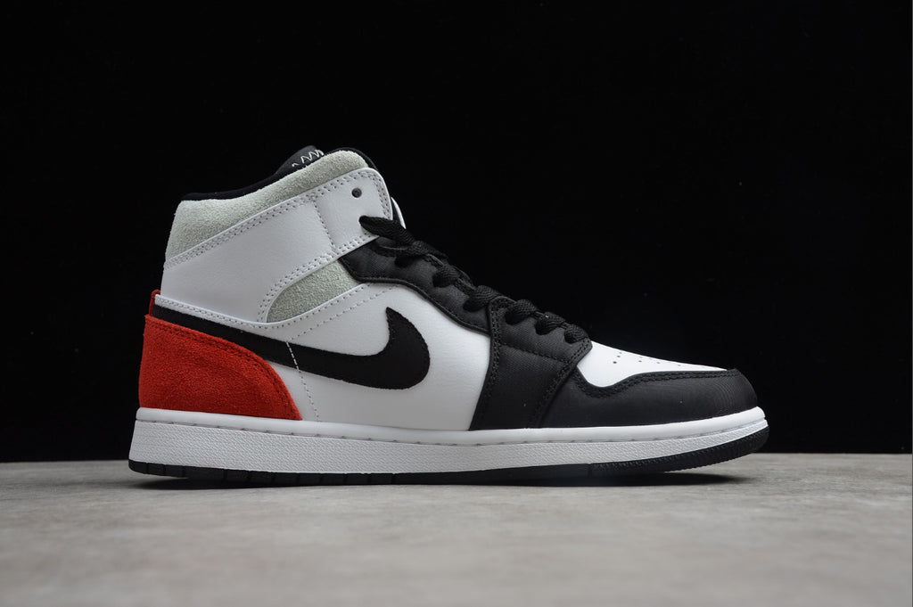 Air Jordan 1 Mid SE White Red Gray Black Toe