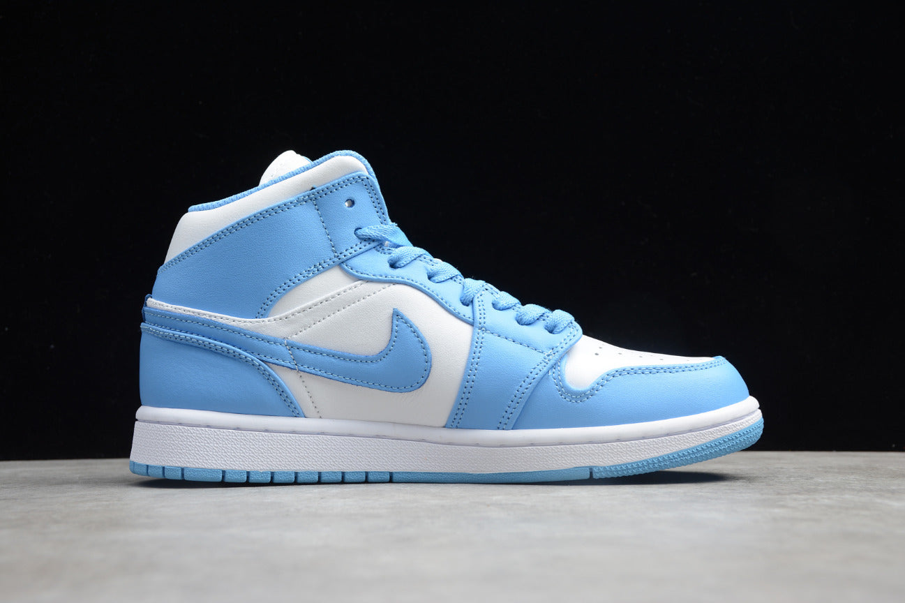 Air Jordan 1 Mid UNC University White Blue