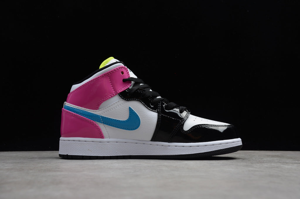 Air Jordan 1 Mid White Black Cyber Pink
