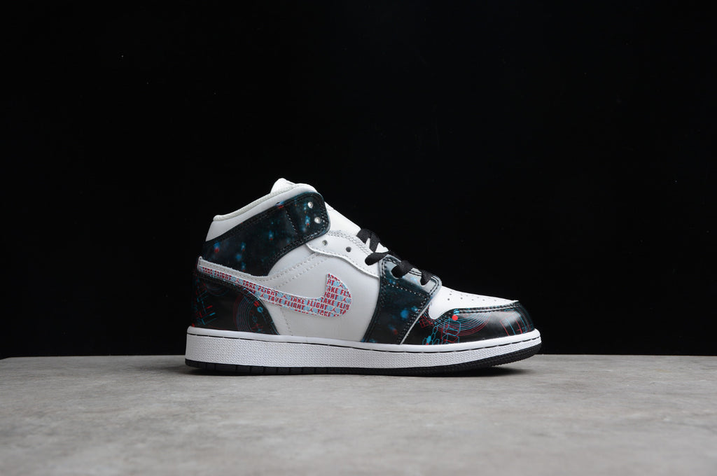 Air Jordan 1 Mid White Black Teal Tint