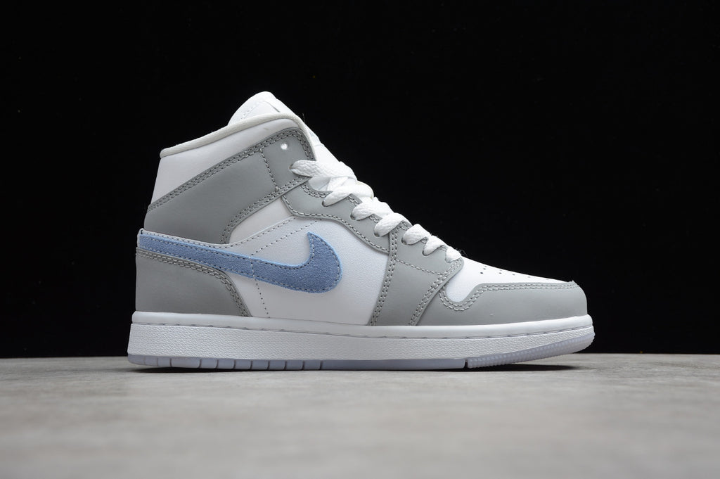 Air Jordan 1 Mid White Gray Blue